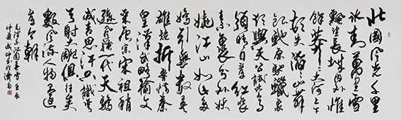 李成印作品16行草横幅《沁园春 雪》